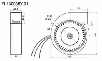 FL130038Y-01 Dimensions and Airflow