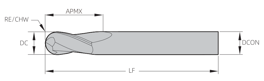 EPB 4-Flute dimension drawing